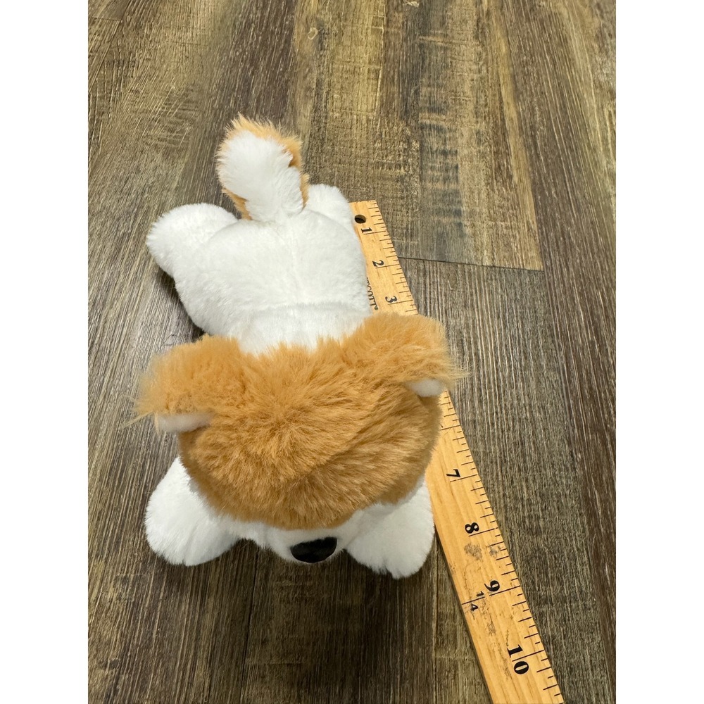 Aurora World‎ White Tan Dog Plush Stuffed Animal Floppy Lying Puppy 8x5 Inch - Picture 12 of 13